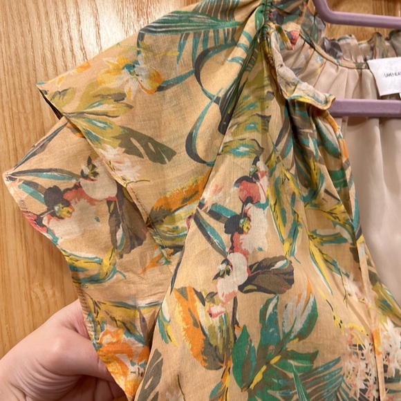 Lavender Brown Floral Tropical Print Dress - Picture 5 of 11